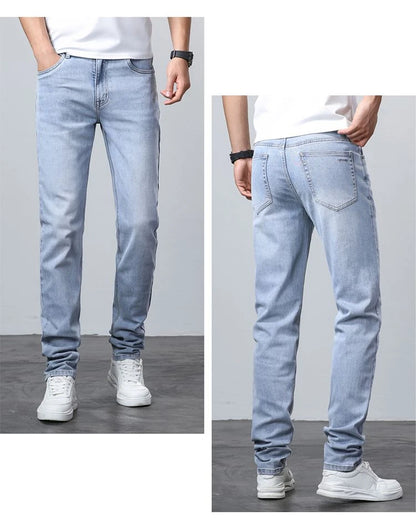 2024 New in Tall Men Jeans Strtch Denim Pants Trouser Male Extra Long Length Slim Thin Y2k Young People 110 115cm 190cm 195cm
