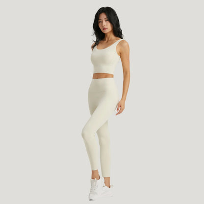 Seamless Yoga Set Women Gym Clothing Sports Bra Semi-Fixed Cups Workout Tops Anti Rolling Yoga Leggings with Pocket Tights