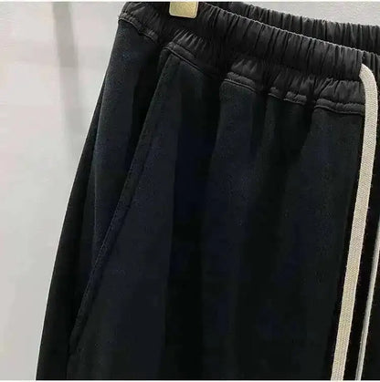 HKSH Men's Tide Classic Thicken Pure Cotton Fleece Harem Pants Suspension Sports Casual Trousers Dark Chic Grey RO Style HK1394