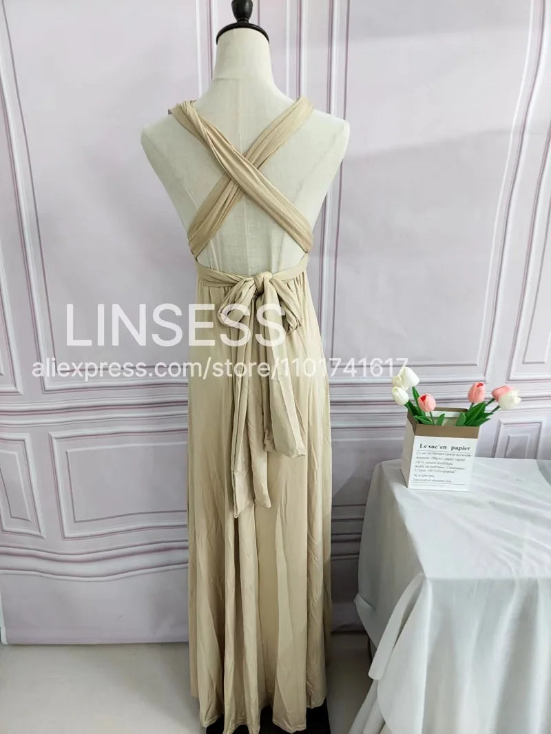 Multiway Bridesmaid Dress Infinity Outfit Floor Length Maxi Wrap Convertible Dresses Wedding Dress Multi-way Rust Dress