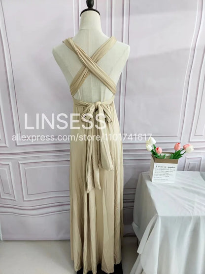 Multiway Bridesmaid Dress Infinity Outfit Floor Length Maxi Wrap Convertible Dresses Wedding Dress Multi-way Rust Dress