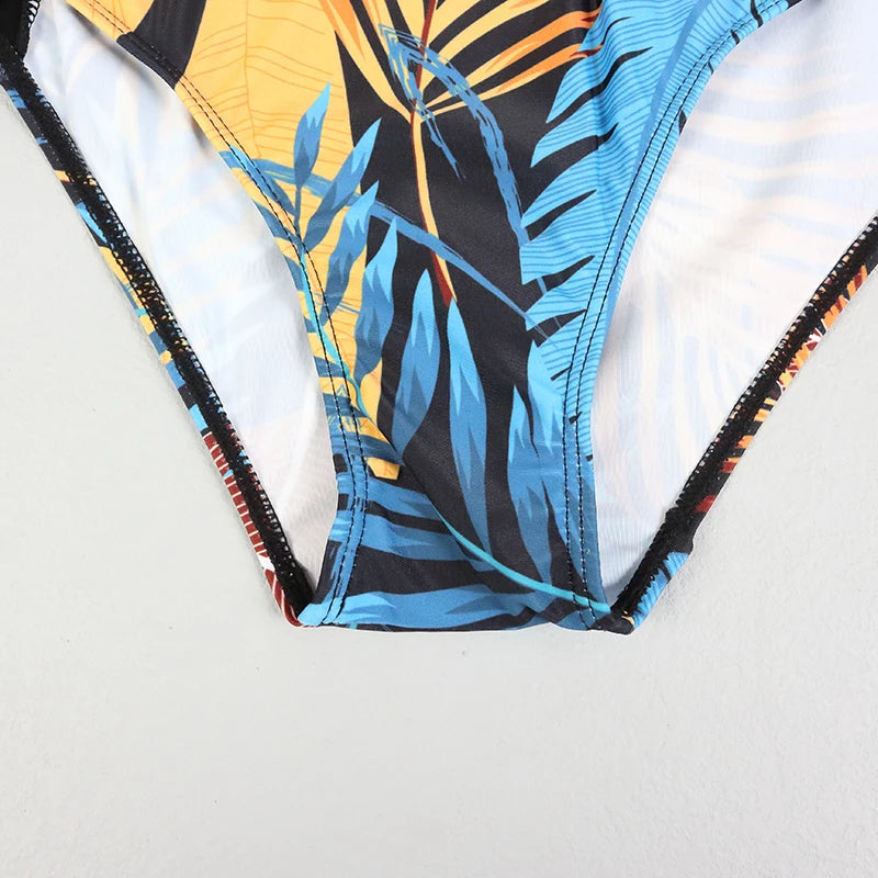 2025 Surfing Women's Swimsuit RashGuard Bikinis Long Sleeve Swimwear Female Print Summer Bathing Suit 2-piece Sports Biquini