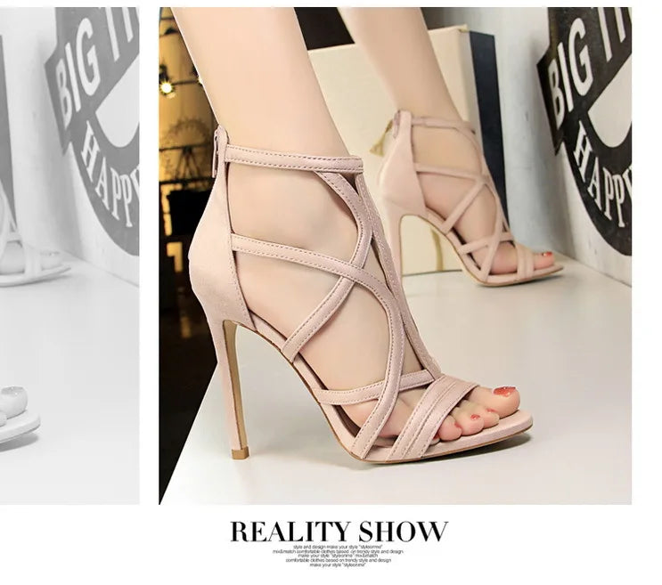 BIGTREE Shoes Roman Style High Heels Woman Pumps Stiletto Heels 11 Cm Women Heels Sexy Party Shoes Hollow Out Women Sandals 2026