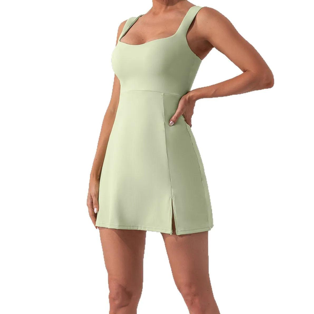 New 2025 High-Waist Slimming Yoga Sports Thin Breathable Solid Color Women's One-Piece Dress Fashionable Fitness Running Wear