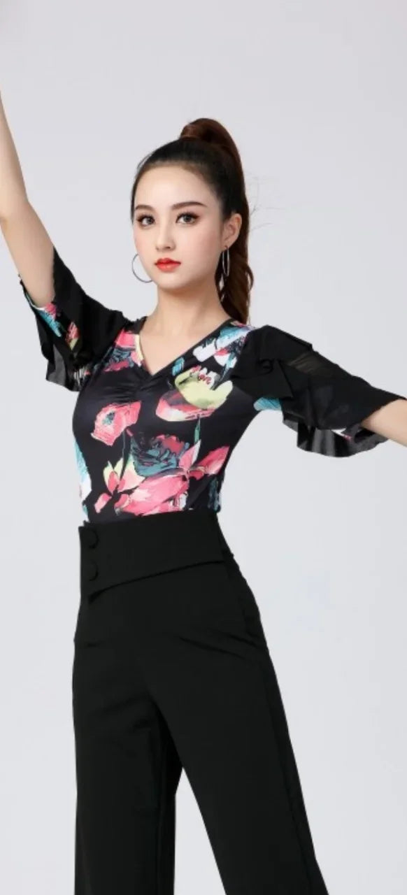 Ballroom Modern Dance V Neck Festival Tops Women Jazz Batwing 6R9GN76D Sleeve Street Adult Costume Original Carnival Latin Pole