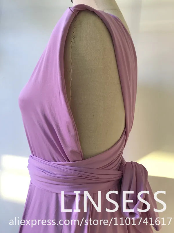 Multiway Bridesmaid Dress Infinity Outfit Floor Length Maxi Wrap Convertible Dresses Wedding Dress Multi-way Rust Dress