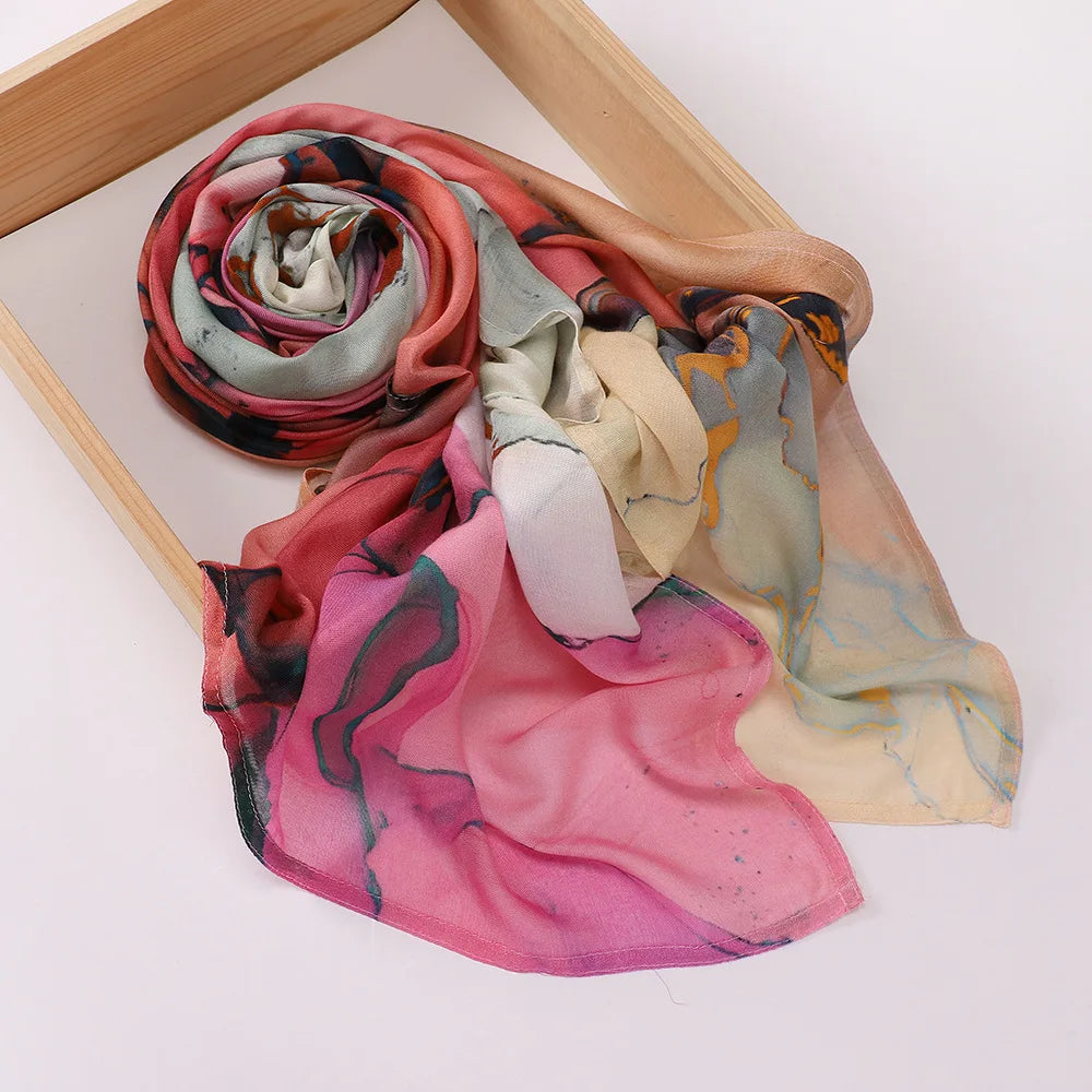 Premium Printed Hijab Headscarf Soft Breathable Hijab Muslim Women Islam Cotton Shawls and Wraps Viscose Modal Hijab