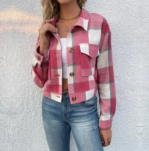 Women's Coat 2025 Autumn & Winter Female Daily Clothing Plaid New Fashion Casual Cardigan Retro Lapel Jacket Jacket for Women
