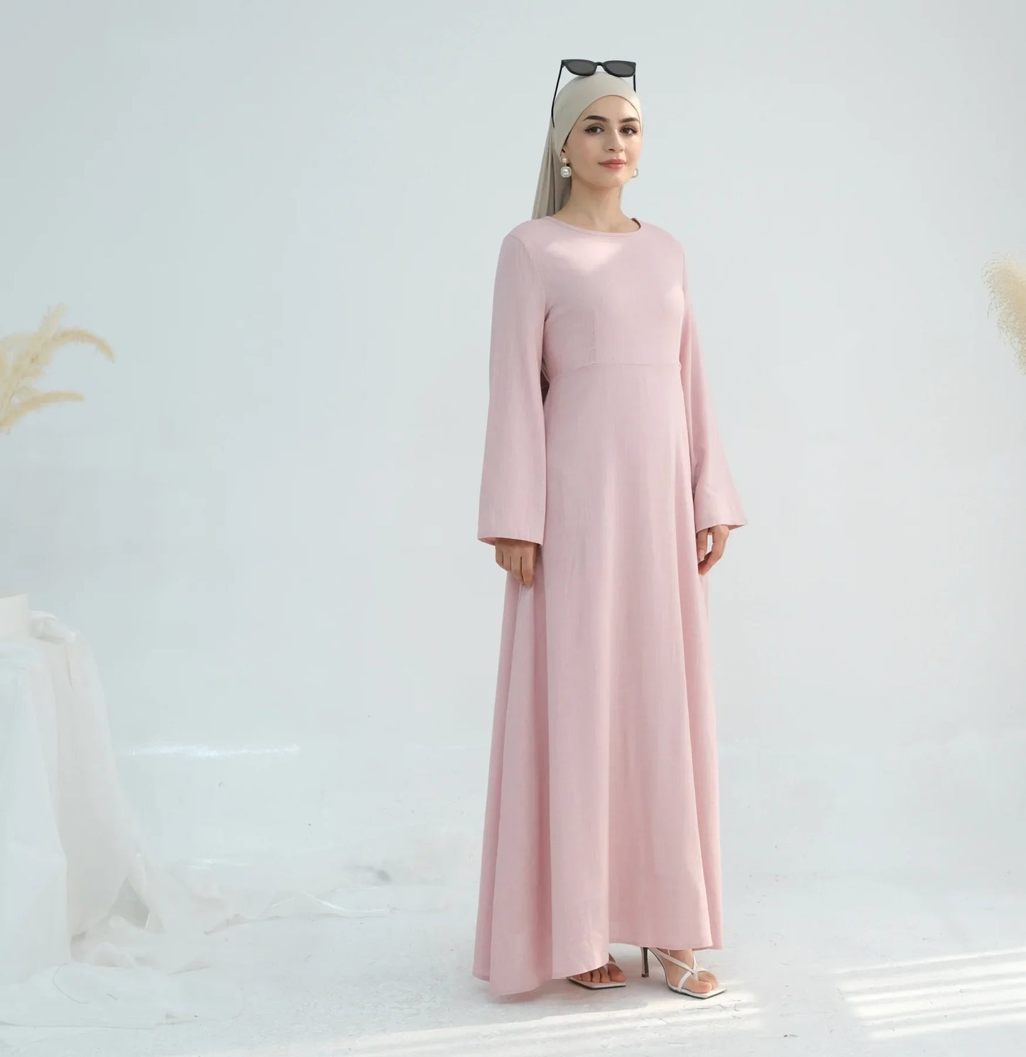 Women Cotton Linen Dresses Eid Muslim Vestidos Abaya Lace Up Ramadan Morocco Dubai Abayas Jalabiya Kaftan 2025 Arab Long Robe