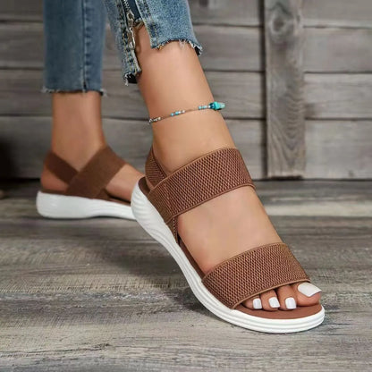 Women's Wedge Heel Platform Cozy Sandals Ladies Outdoor Beach Sandals Elastic Band Designer Shoes Sandals Women Summer