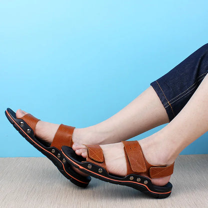Men's New Summer Breathable Men's Sandals Fashion Trend Beach Shoes Slippers Sandals Mens Sandals Summer Genuine Leather Sandals