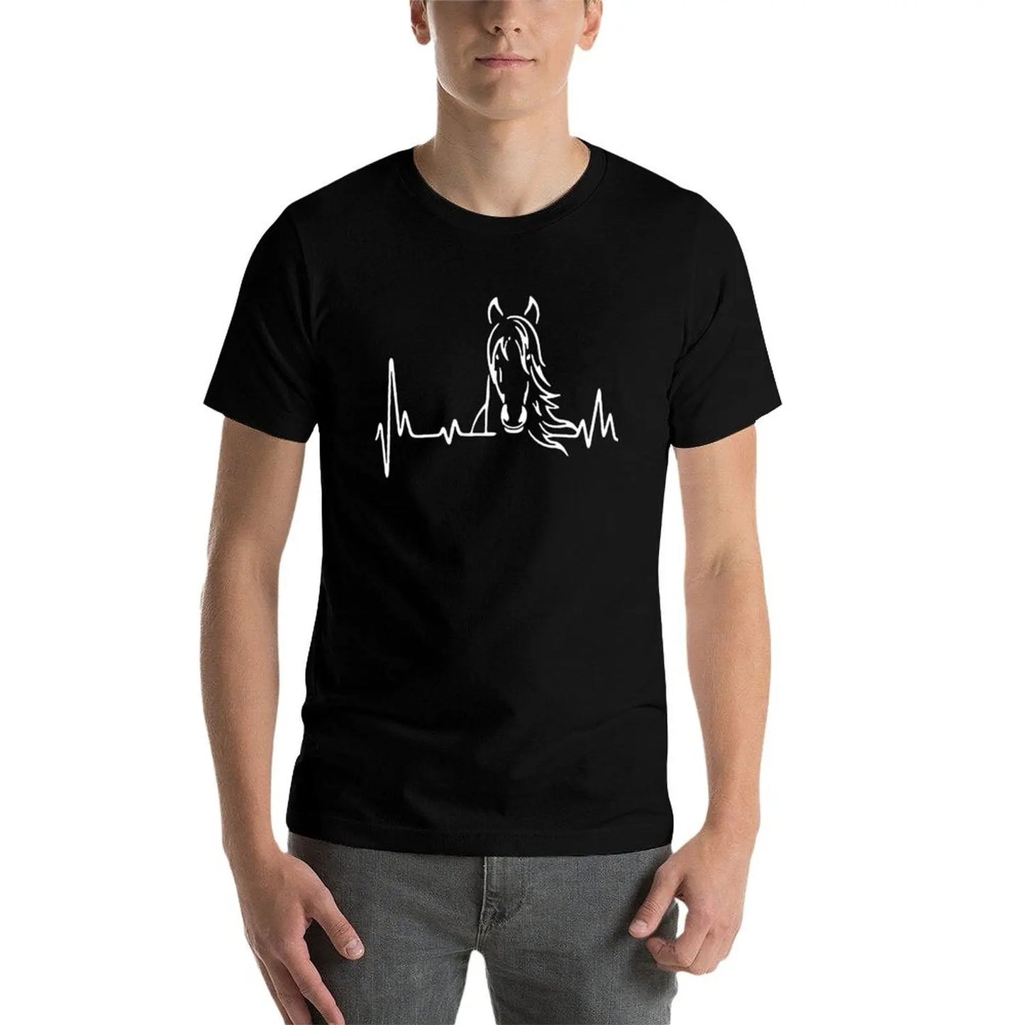 Horse Heartbeat T-Shirt Work Duty Casual T-Shirt