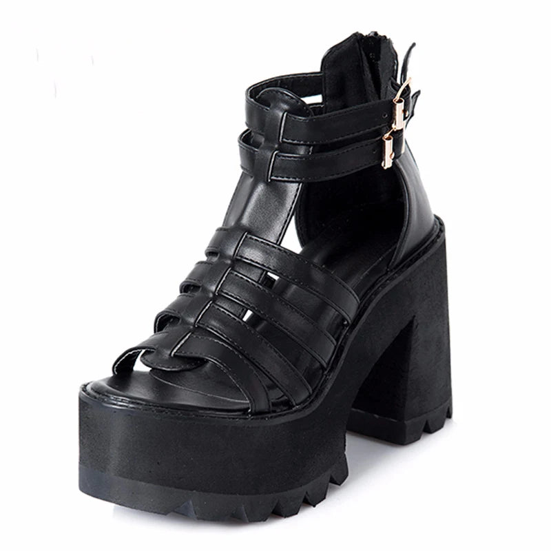 chunky heel sandals punk shoes Sandals High Heels Platform Sandals 2026 Women Summer Shoes women's sandal chunky shoes