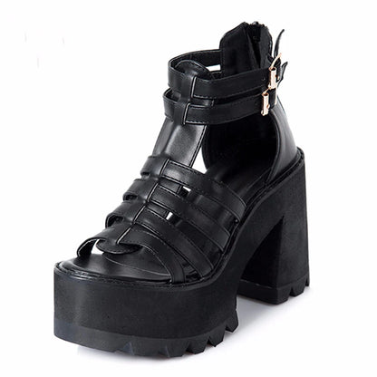 chunky heel sandals punk shoes Sandals High Heels Platform Sandals 2026 Women Summer Shoes women's sandal chunky shoes