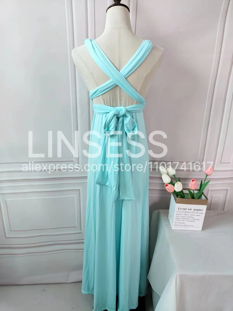 Multiway Bridesmaid Dress Infinity Outfit Floor Length Maxi Wrap Convertible Dresses Wedding Dress Multi-way Rust Dress