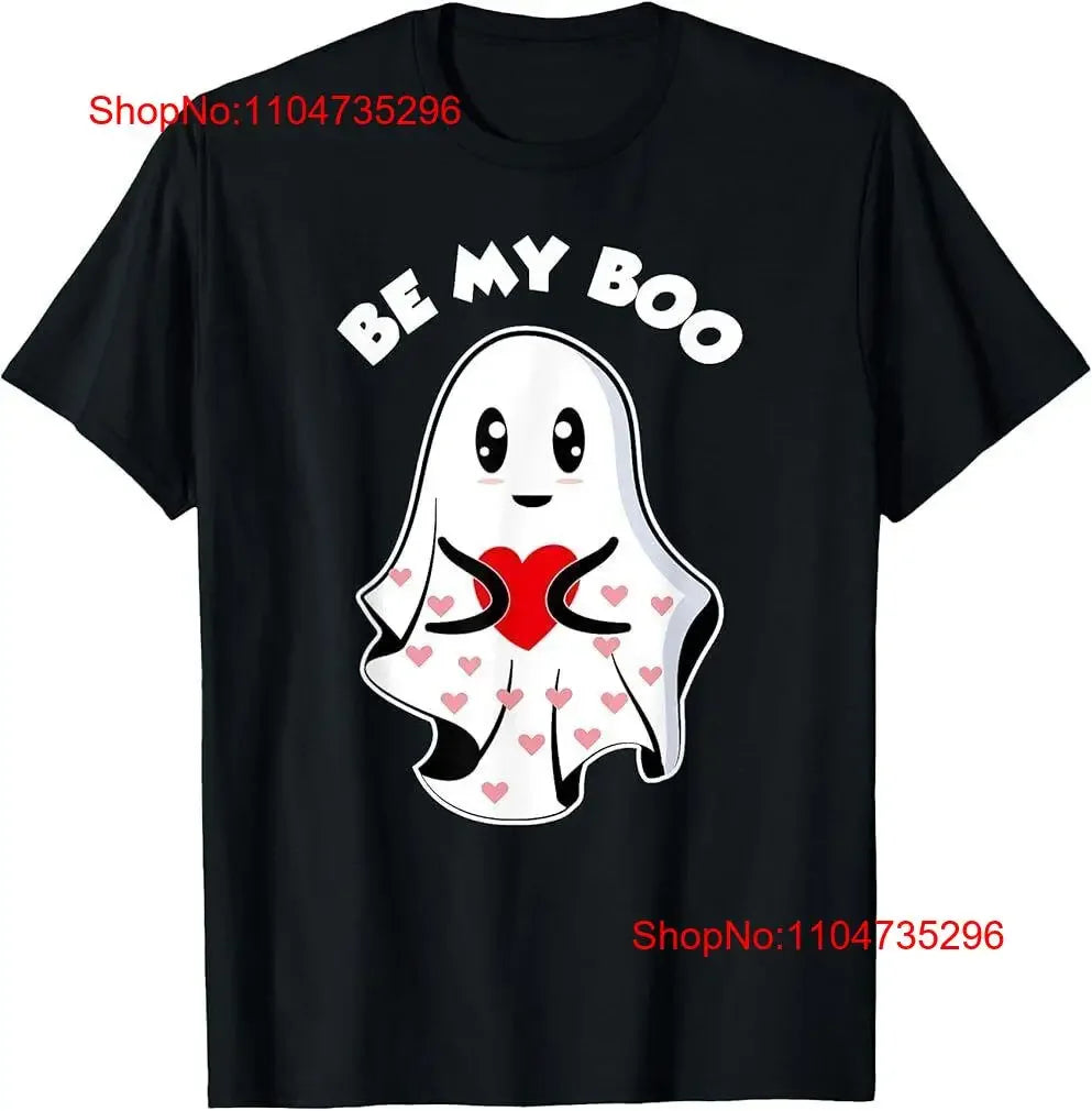 Valentines Day Cute Be My Boo Ghost Love Heart Funny Lover T Shirt vintage Washed Stretched Top For Everyday Wear fashion