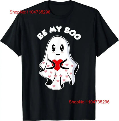 Valentines Day Cute Be My Boo Ghost Love Heart Funny Lover T Shirt vintage Washed Stretched Top For Everyday Wear fashion