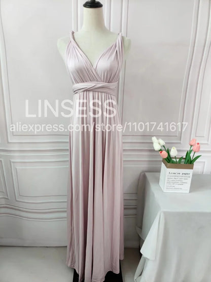 Multiway Bridesmaid Dress Infinity Outfit Floor Length Maxi Wrap Convertible Dresses Wedding Dress Multi-way Rust Dress