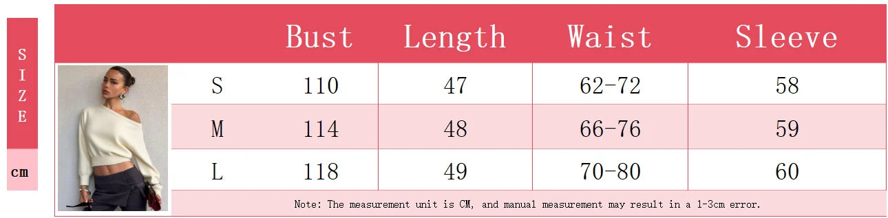 One Shoulder Beige Knitted Sweater Women's Pull Waist One-Shoulder Sweatshirt Jumper Pulls Spring Clothes 2026 Pullover Y2K New