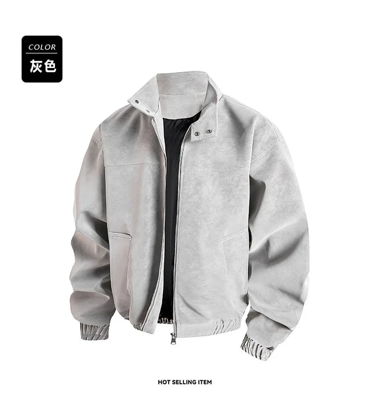 2025 Autumn and Winter New Jacket Men's Stand Up Collar Jacket Loose, Comfortable, Versatile, Handsome, High-quality Jacket  Men
