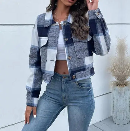 Women's Coat 2025 Autumn & Winter Female Daily Clothing Plaid New Fashion Casual Cardigan Retro Lapel Jacket Jacket for Women