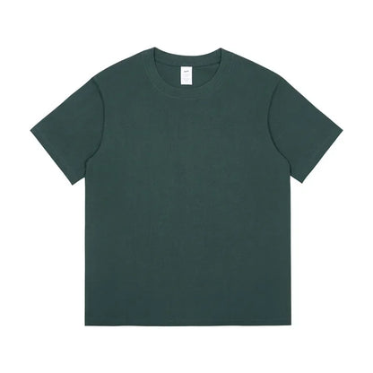 Men's 230g Heavy Cotton Short-sleeved T-shirt Men Pure Cotton Loose Solid Color Bottoming Shirt Trendy Man T-shirt Tops Clothes