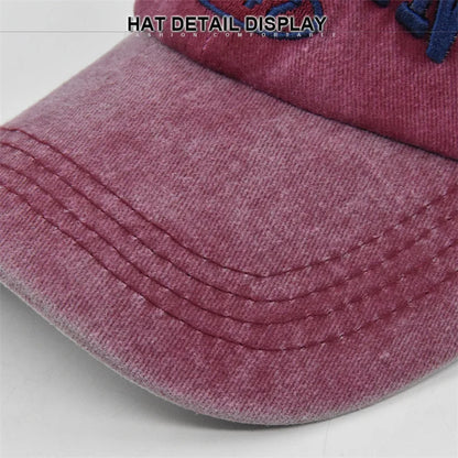 Unisex Washed Cotton Vintage Caps Letter Embroidery Baseball Cap Men And Women Summer Outdoor Soft Top Sports Snapback Bone Hats