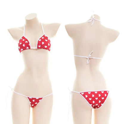 Japanese Sexy Lingerie Lolita Kawaii Mosaic Cartoon Anime Mini Bikini Adult Cosplay Erotic Costumes Bra Women Underwear Set