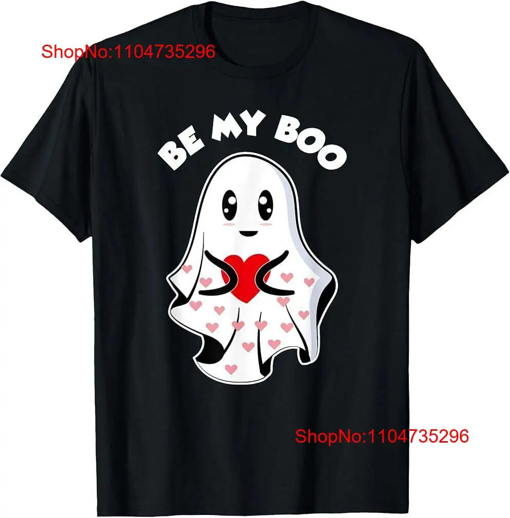 Valentines Day Cute Be My Boo Ghost Love Heart Funny Lover T Shirt vintage Washed Stretched Top For Everyday Wear fashion