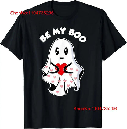 Valentines Day Cute Be My Boo Ghost Love Heart Funny Lover T Shirt vintage Washed Stretched Top For Everyday Wear fashion