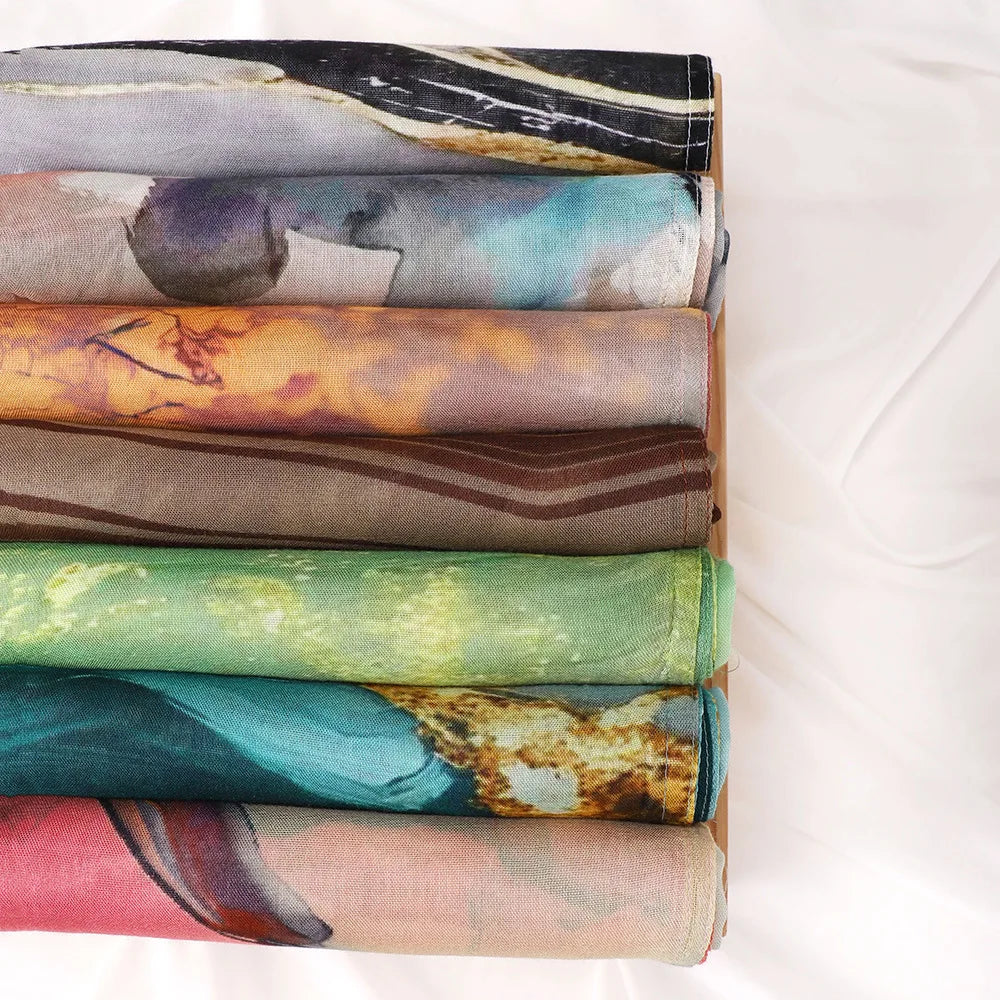 Premium Printed Hijab Headscarf Soft Breathable Hijab Muslim Women Islam Cotton Shawls and Wraps Viscose Modal Hijab