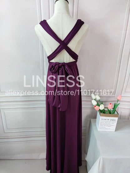 Multiway Bridesmaid Dress Infinity Outfit Floor Length Maxi Wrap Convertible Dresses Wedding Dress Multi-way Rust Dress