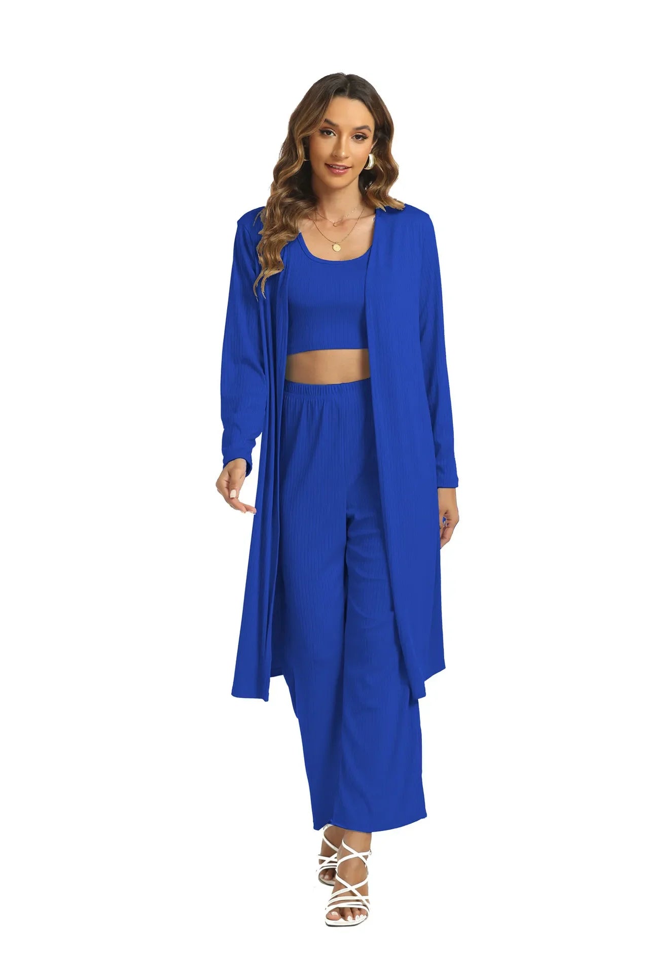 Middle East Muslim Women's Three-Piece Set Tank Top Loose plus Size Sexy Long Pants Gown for Muslim Women's Fashion