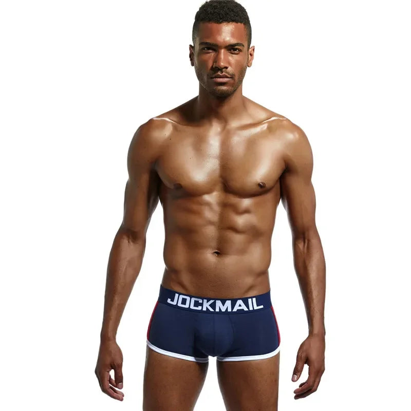 JOCKMAIL  Mens Underwear Boxers Bulge Enhancing with Push Up Cup Underwear Men Shorts Trunk Enlarge Mens Panties Underpants