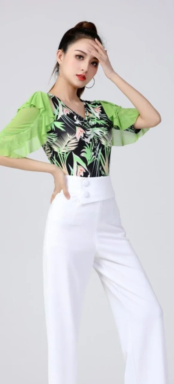 Ballroom Modern Dance V Neck Festival Tops Women Jazz Batwing 6R9GN76D Sleeve Street Adult Costume Original Carnival Latin Pole