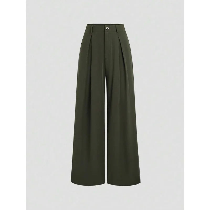 New Arrival I 53528L Wide Leg Long Pants Urban Style Commute Fashion Polyester Fabric High Quality Cut Label Removed