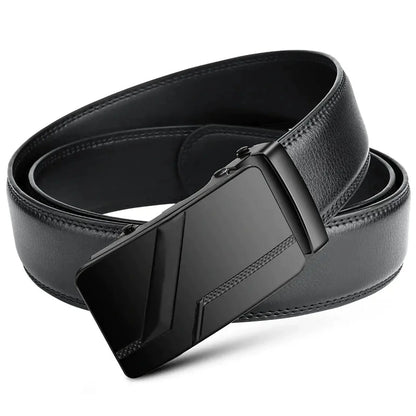 High-quality Men's Automatic Buckle PU Belt New Simple Men's Business Casual Belt Fashionable Men's Birthday Gifts
