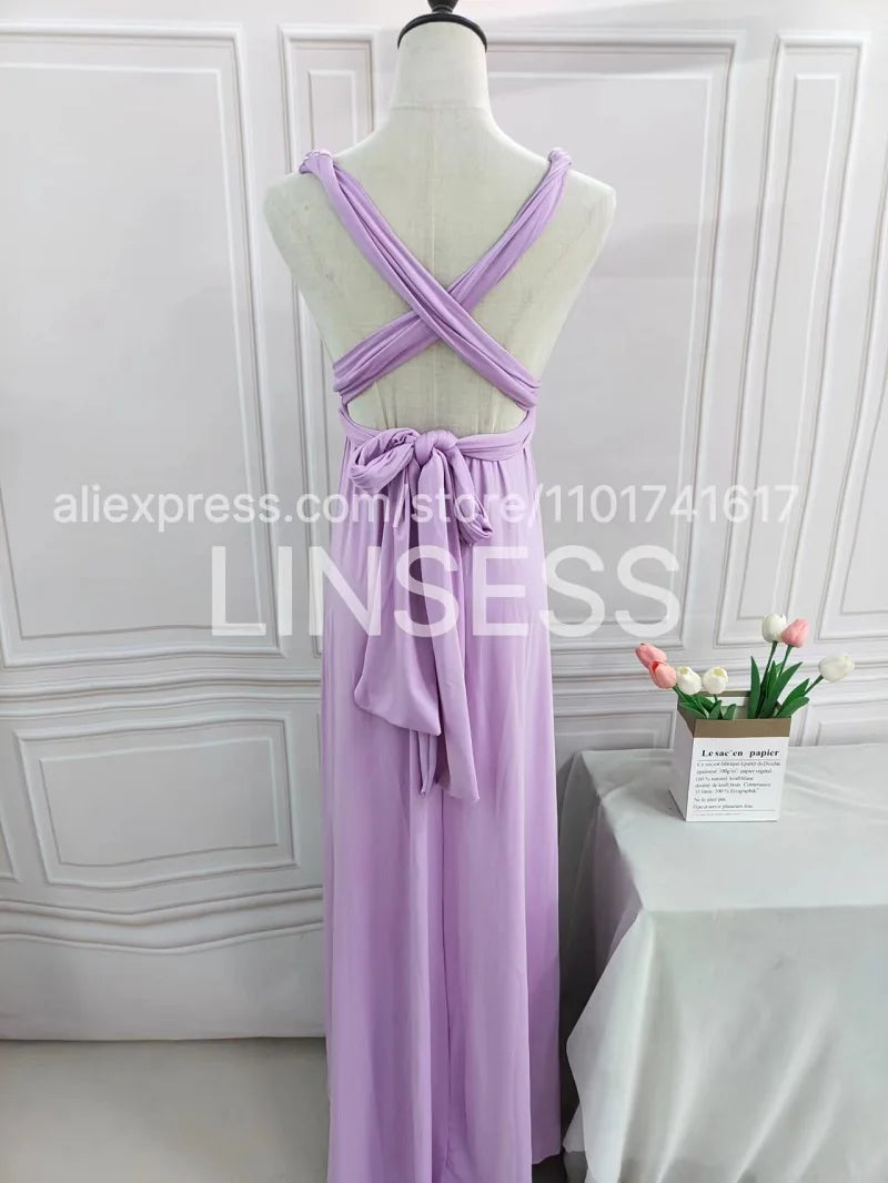 Multiway Bridesmaid Dress Infinity Outfit Floor Length Maxi Wrap Convertible Dresses Wedding Dress Multi-way Rust Dress