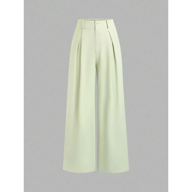 New Arrival I 53528L Wide Leg Long Pants Urban Style Commute Fashion Polyester Fabric High Quality Cut Label Removed