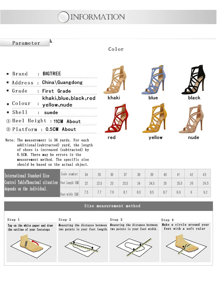BIGTREE Shoes Roman Style High Heels Woman Pumps Stiletto Heels 11 Cm Women Heels Sexy Party Shoes Hollow Out Women Sandals 2026