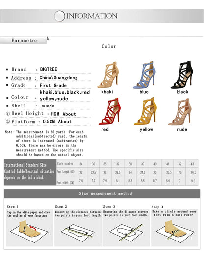 BIGTREE Shoes Roman Style High Heels Woman Pumps Stiletto Heels 11 Cm Women Heels Sexy Party Shoes Hollow Out Women Sandals 2026
