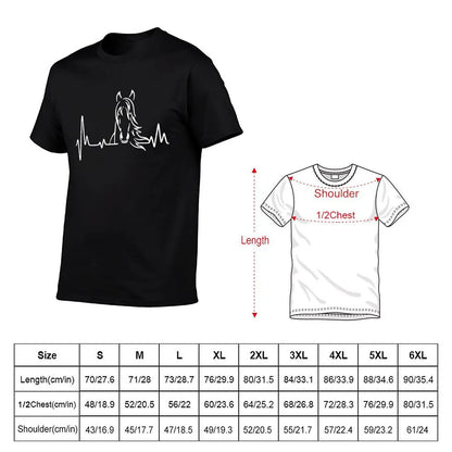 Horse Heartbeat T-Shirt Work Duty Casual T-Shirt
