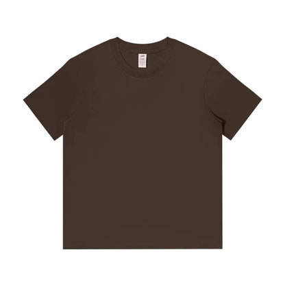 Men's 230g Heavy Cotton Short-sleeved T-shirt Men Pure Cotton Loose Solid Color Bottoming Shirt Trendy Man T-shirt Tops Clothes