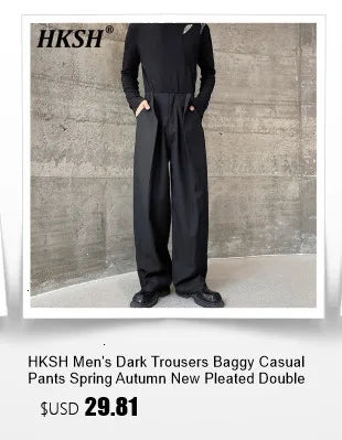 HKSH Men's Tide Classic Thicken Pure Cotton Fleece Harem Pants Suspension Sports Casual Trousers Dark Chic Grey RO Style HK1394
