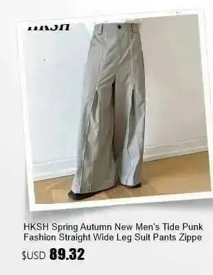 HKSH Men's Tide Classic Thicken Pure Cotton Fleece Harem Pants Suspension Sports Casual Trousers Dark Chic Grey RO Style HK1394