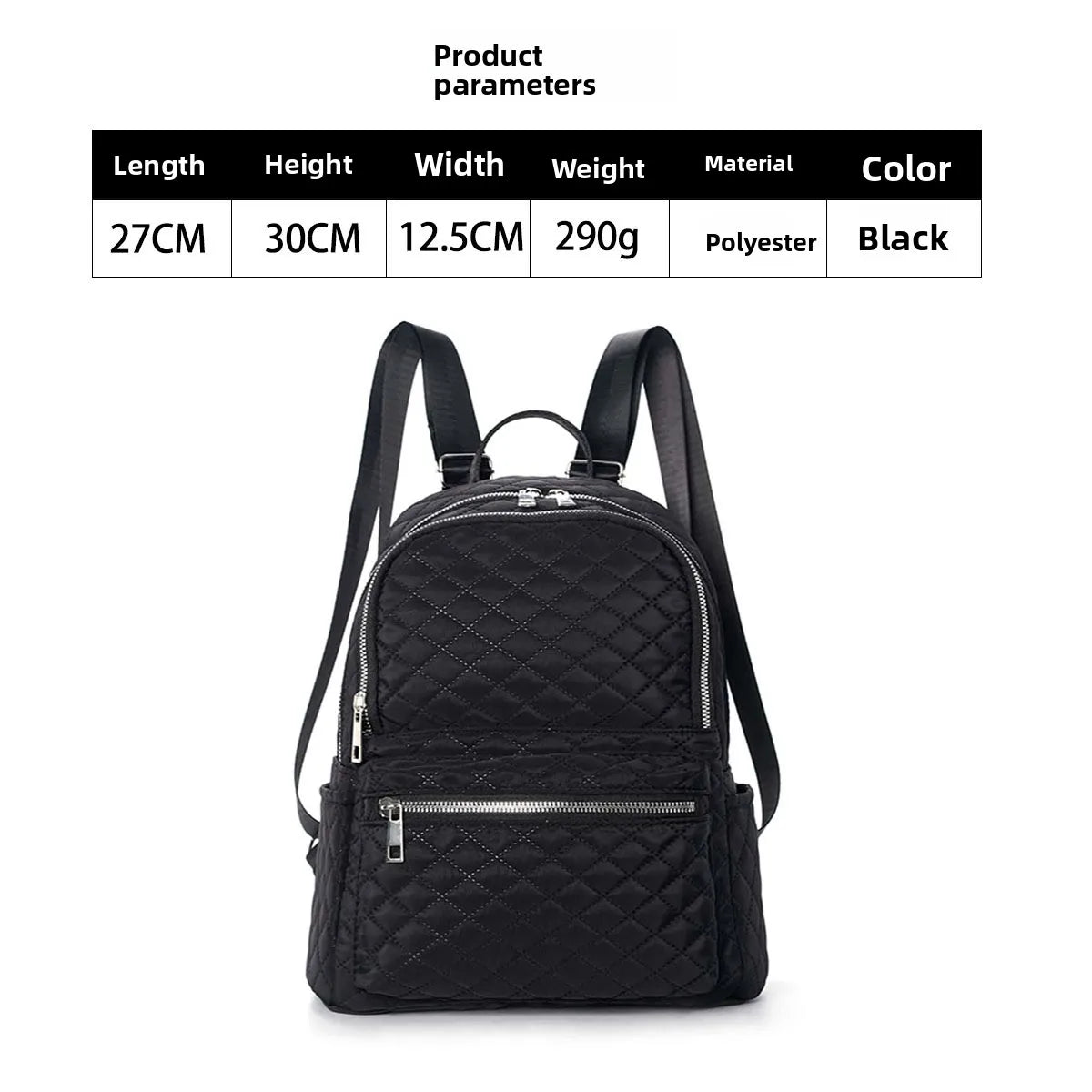 Fefeng Large Capacity Fashionable Diamond Pattern Portable Backpack Unisex Casual Travel Oxford Cloth Versatile Backpack