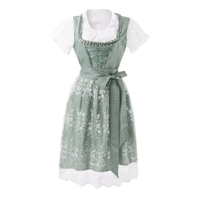 Halloween Fancy Dress Women's Oktoberfest Costumes German Bavarian Dirndl Dresses