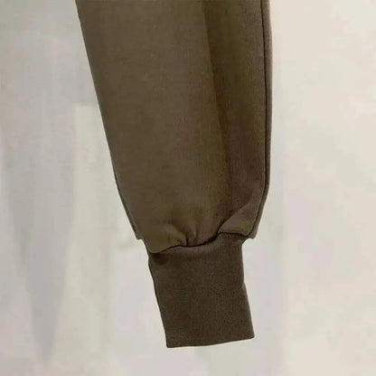 HKSH Men's Tide Classic Thicken Pure Cotton Fleece Harem Pants Suspension Sports Casual Trousers Dark Chic Grey RO Style HK1394