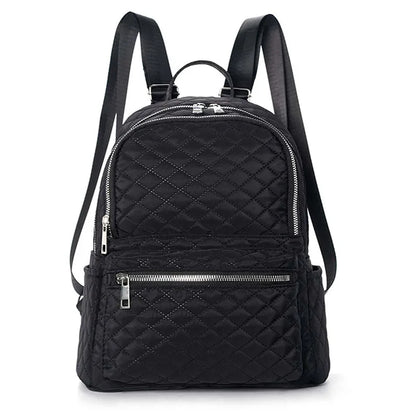 Fefeng Large Capacity Fashionable Diamond Pattern Portable Backpack Unisex Casual Travel Oxford Cloth Versatile Backpack