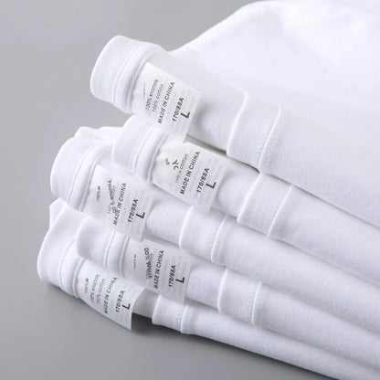 Heavy Cotton Men's Long Sleeve T Shirt Solid Color Cotton Bottom Shirt Half Sleeve 100% Cotton T Shirt Korean Tee